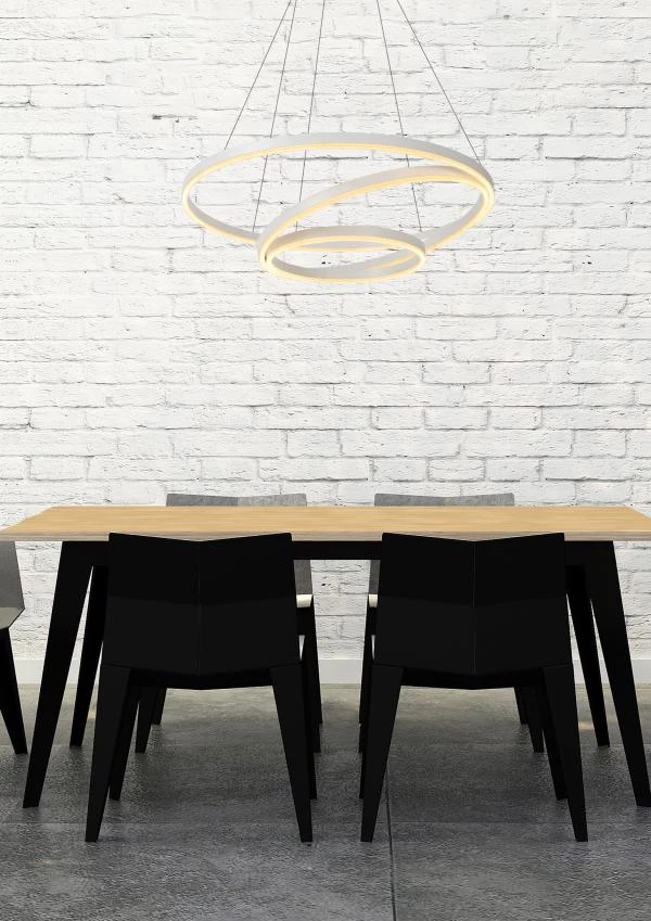 Lucide TRINITI - Pendant light - Ø 80 cm - LED Dim. - 3000K - White - ambiance 1